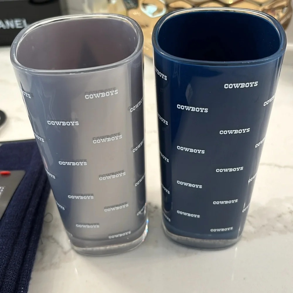 Dallas Cowboys NFL football scarf and tumbler cups set